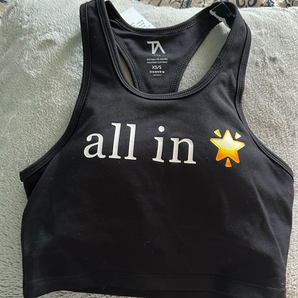 New black Tracy Anderson sports bra tank top